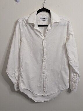DKNY White Button Down Shirt Size Small